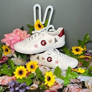 GBG Los Angeles Kids Sneakers - White with Red and Pink Details